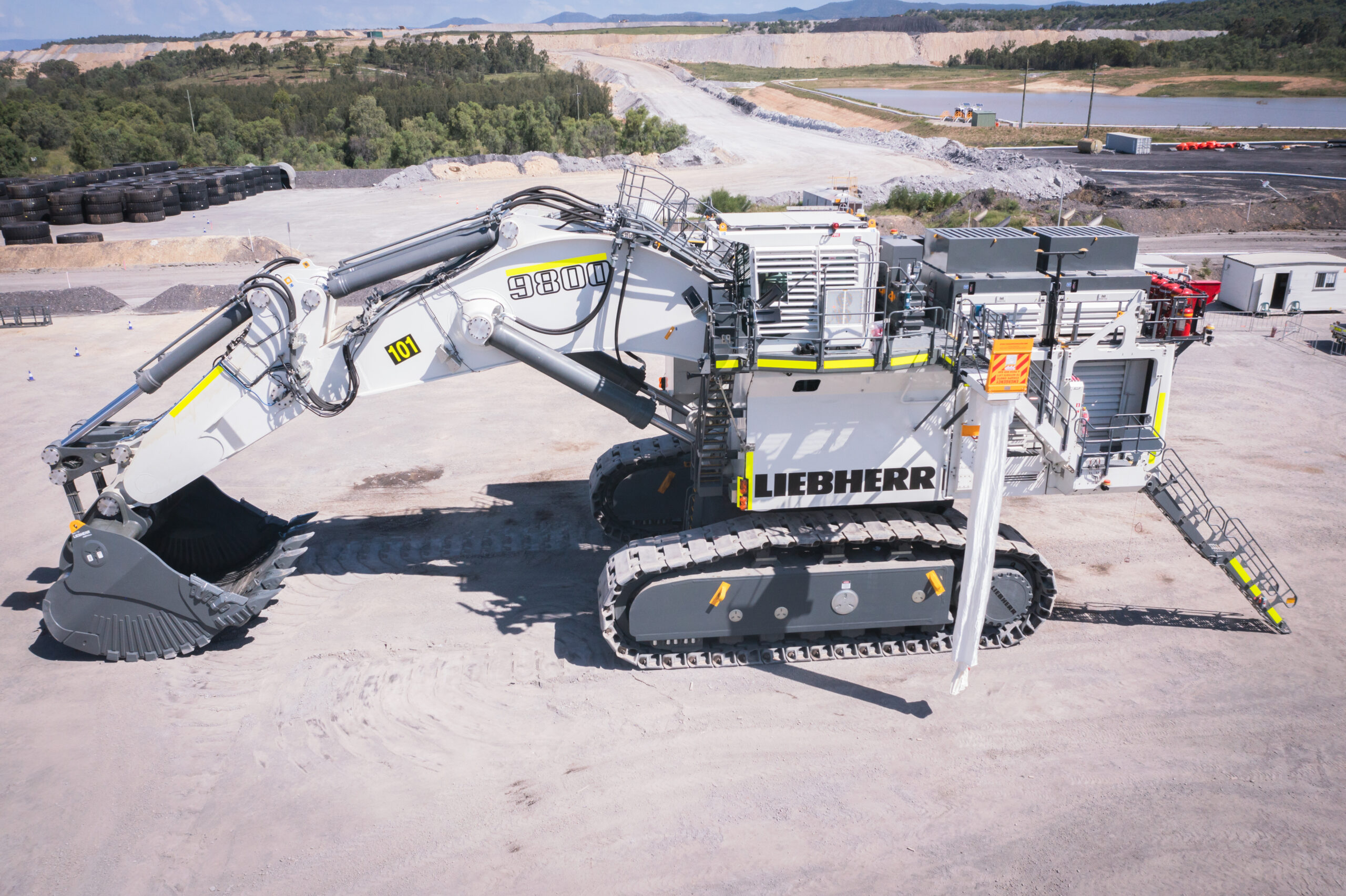 Ingstrom escape chute installed on Liebherr machine onsite by Total Fire Solutions.